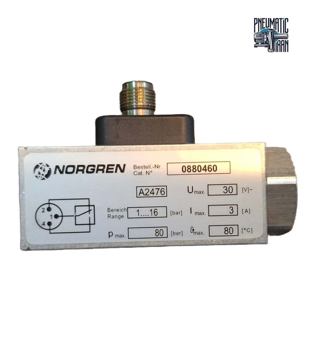 پرشر ۱۶ باری برند Norgren مدل 0880460 (2)