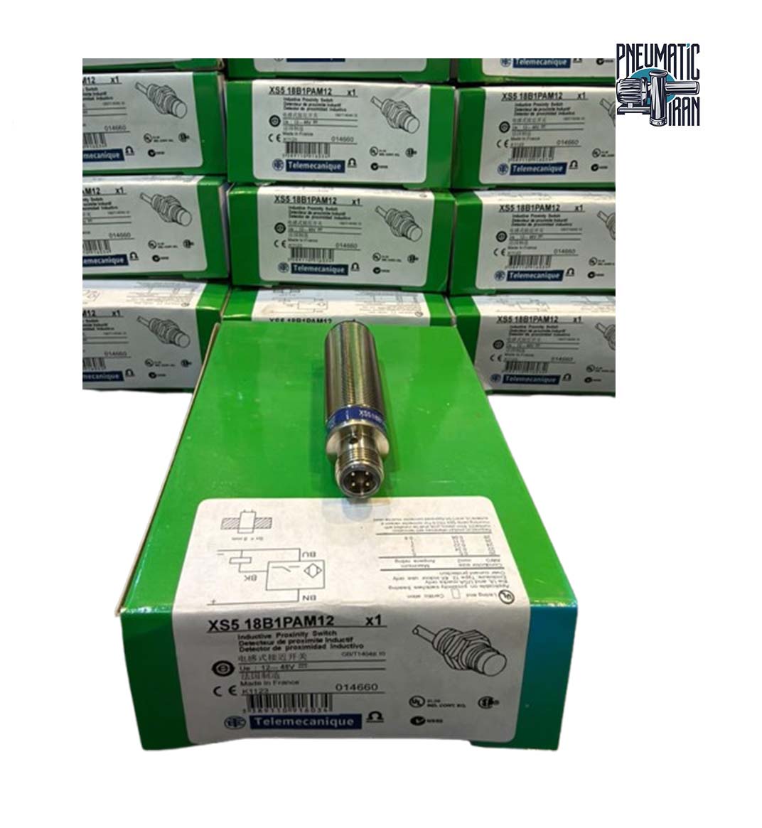 سنسور القایی XS518B1PAM12 ابعاد M18