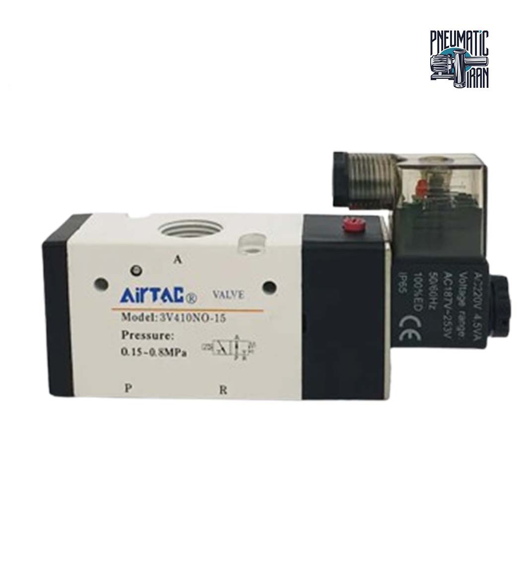 شیر برقی 2-3 سایز ½ برند Airtac (اوپن)