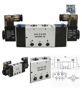 شیر برقی پنوماتیک مدل 5-3-38 دوبل برند LMC